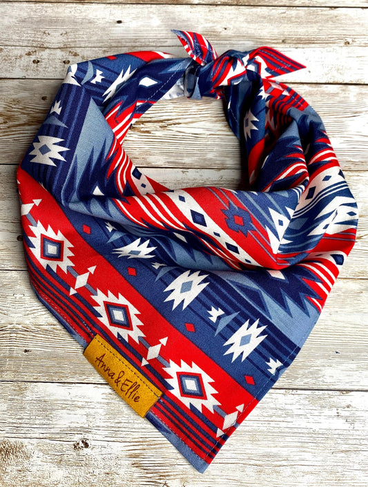 Southwestern Red White & Blue Bandana