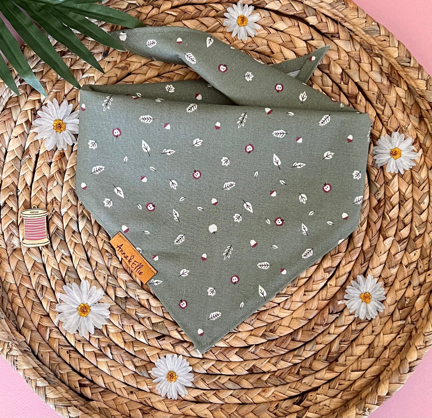 Acorns & Apples on green! Bandana