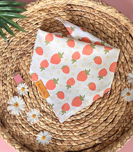 Strawberries On White Bandana