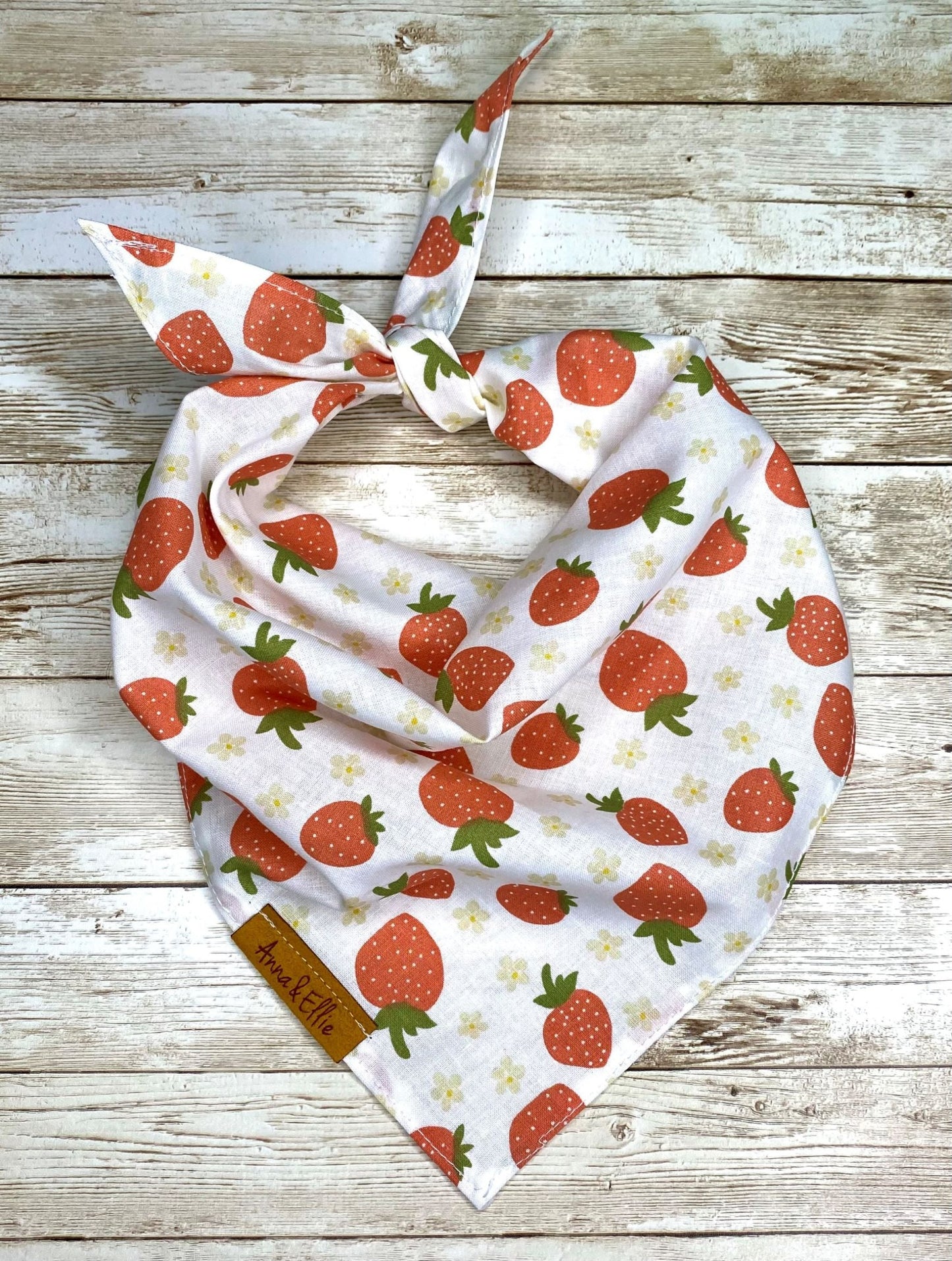 Strawberries On White Bandana